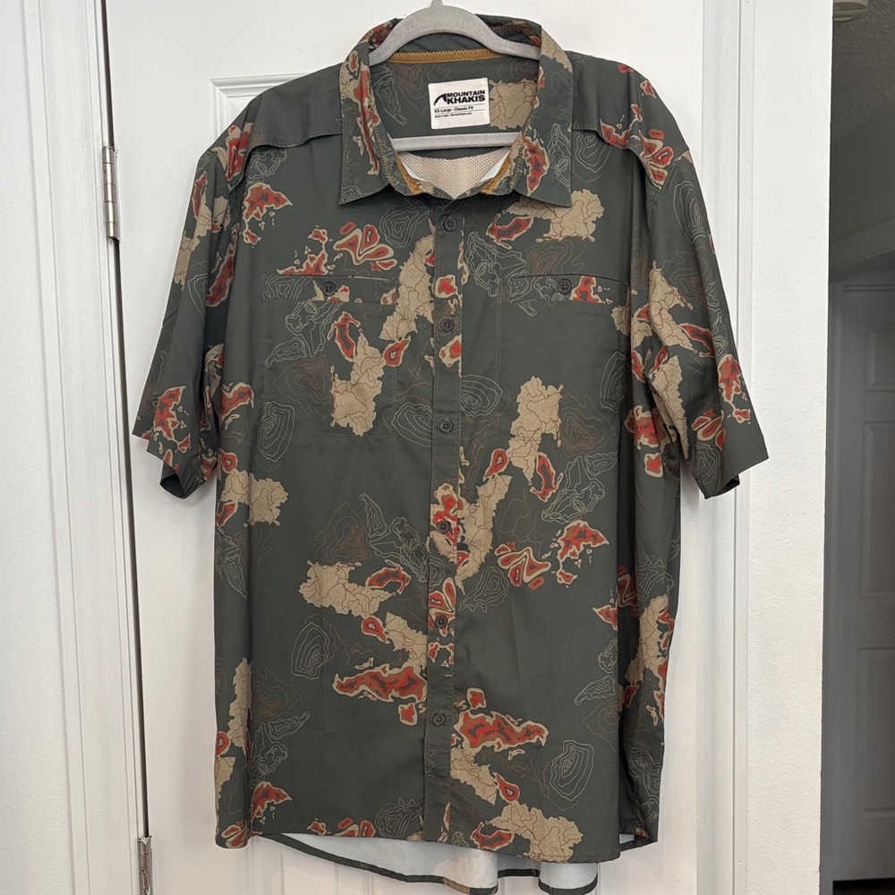 Mountain Khakis Olive and Rust Patterned Shirt‎ - image 1